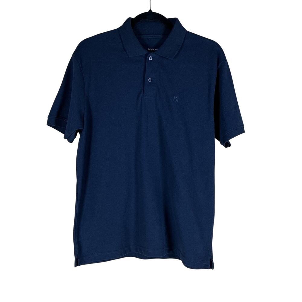 Banana Republic Polo Shirt Men’s M Navy Blue Organic Cotton Pique Preppy 2023